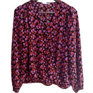 Lush Floral Wrap Blouse - Size S